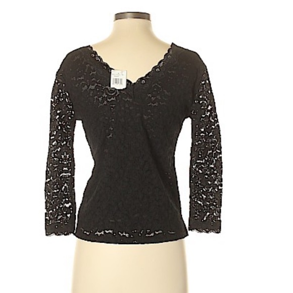 NWT Ambiance Lace Top 3/4 Sleeve Size Small. Very stretchy! - Picture 2 of 5
